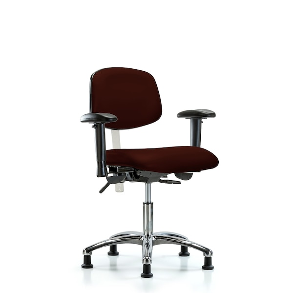 Clean Room Chair Desk Chair, Vin, Chrm, AA, Glds, Burg, CL100, Adjustable Arms, 18" to 23" Height, Vinyl