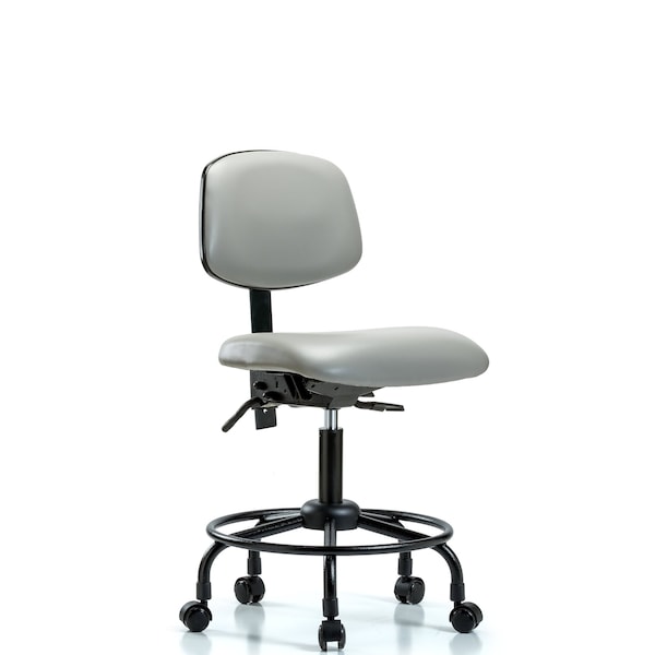 Desk Chair Desk Chair, RT Casters, Vinyl, Dov, No Arms, 21" to 26" Height, Vinyl, Dove