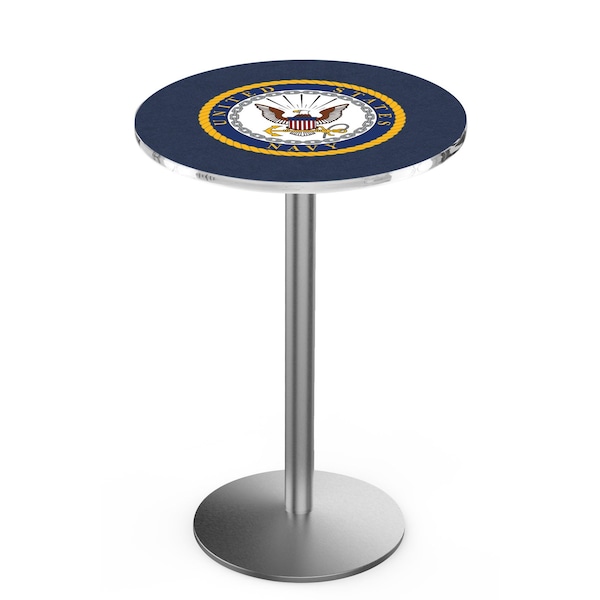 42" Stainless Steel U.S. Navy Pub Table, 36" dia. Top