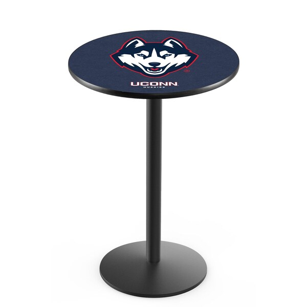 42" Blk Wrinkle Connecticut Pub Table, 36" dia. Top