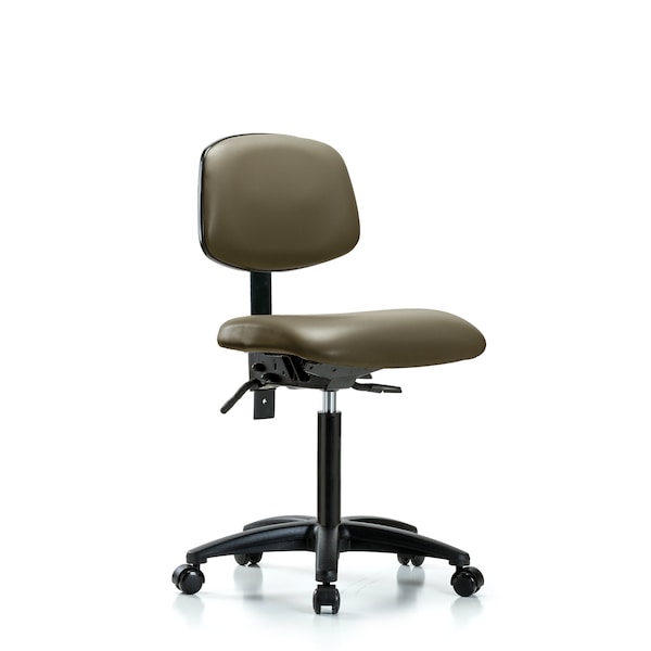 Vinyl Chair, Med Bench, Tilt, Casters, Taupe