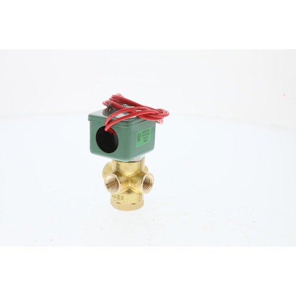 Solenoid Valve, 3-Way, 1/4 in Pipe Size, Brass