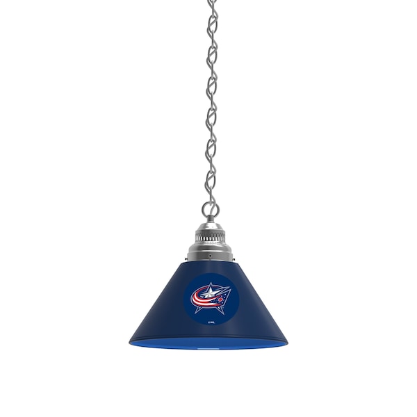 Columbus Blue Jackets Pendant Light, Chrome Fixture
