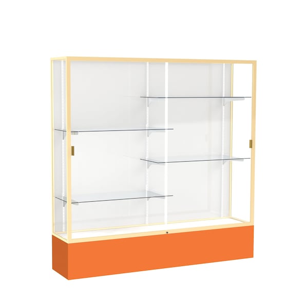 Spirit Floor Display Case 72x72x16, White, Champange