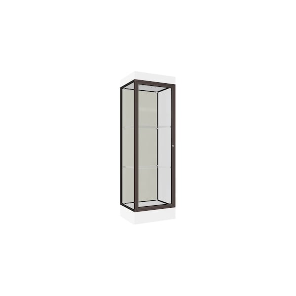 Lighted Floor Display Case 24x76x20, 6" Base, Bronze