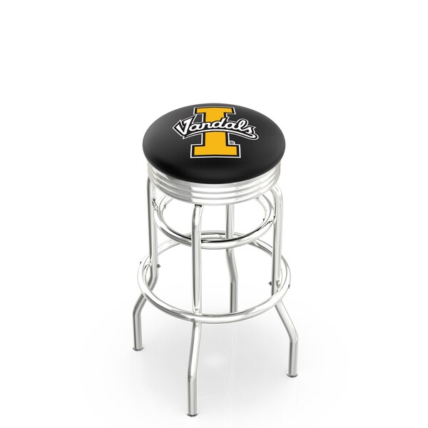 25" Chrome 2-Ring Idaho Swivel Bar Stool, Accent Ring