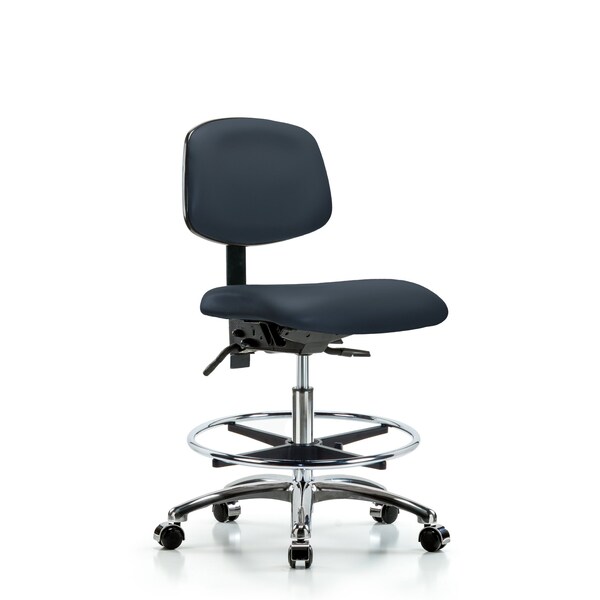 Chair, Vin, Med Bench, Chr Tilt CF Cast, Nav, No Arms, 22" to 29" Height, Imperial Blue
