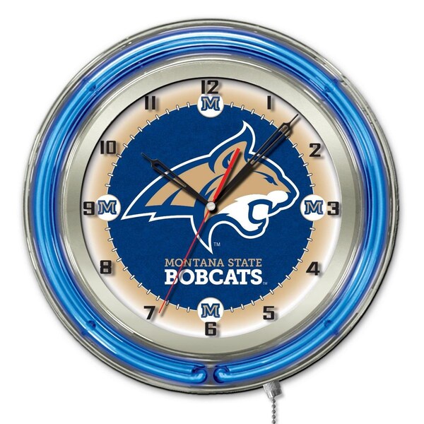 Montana State University Double Neon 19" Clock