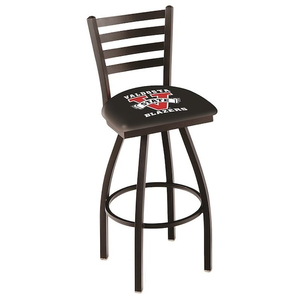 25" Blk Wrinkle Valdosta State Swivel Bar Stool, Ladder Back
