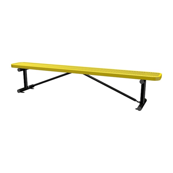 Bench w/o Back, Surfce Mount, 8ft., Yellow