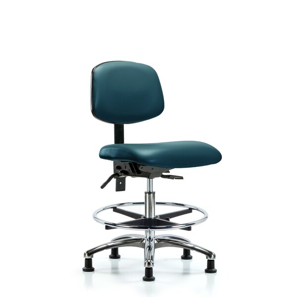 Vinyl Chair Chrome, Med Bench, Tilt, Foot Ring, Casters, Royal