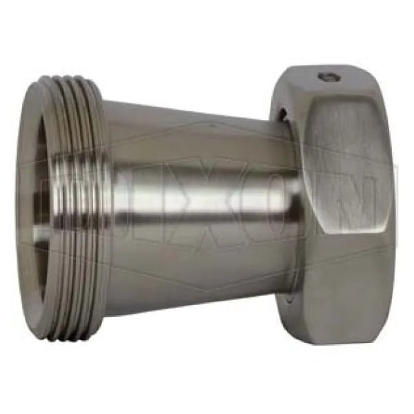 Concentric Reducer with Hex Nut, 3 x 2 in, Thread Beveled Seat x Plain Beveled Seat, 304 SS