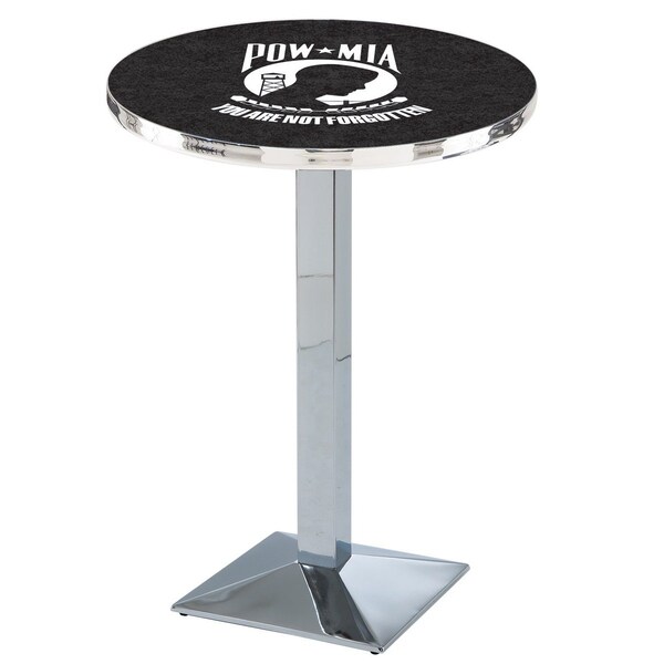 42" Chrome POW/MIA Pub Table, 36" dia. Top