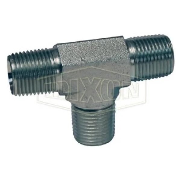 Hydraulic Tee, 1-11-1/2 Nominal, Male NPTF, Carbon Steel, Domestic