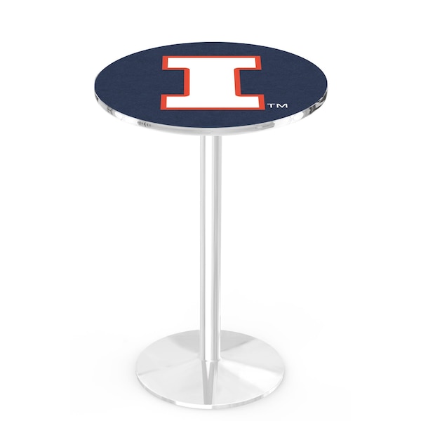 42" Chrome Illinois Pub Table, 36" dia. Top