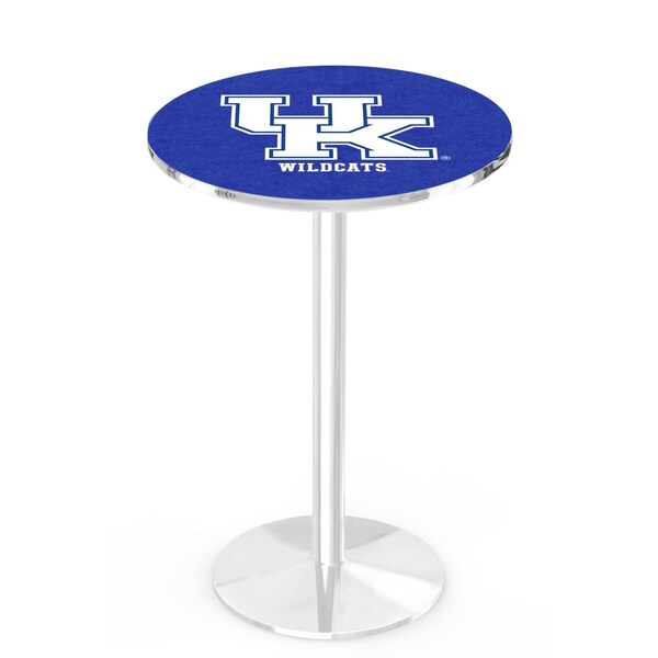 42" Chrome Kentucky "UK" Pub Table, 36" dia. Top