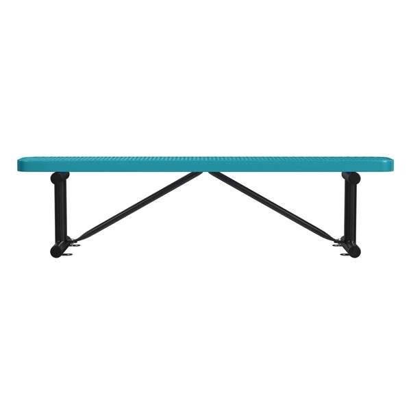 Bench w/o Back, Surface Mount, 6ft., Teal