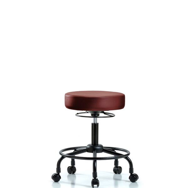 Vinyl Stool, Desk, Round Tube Base, Casters, Taupe
