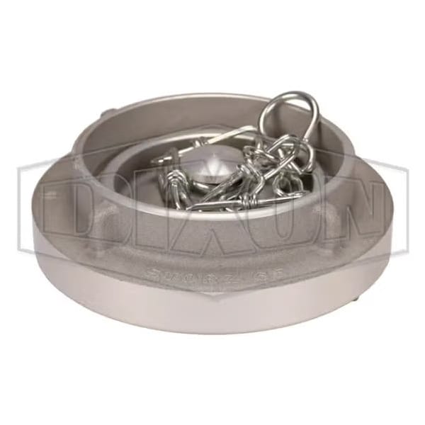 The Right Connection Fire Hose Cap with Cable, 2-1/2 in, Storz, Forged Aluminum, Domestic