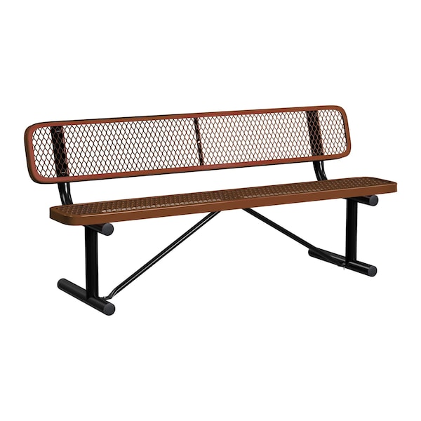 Bench/Back, Portable, 6ft., Brown