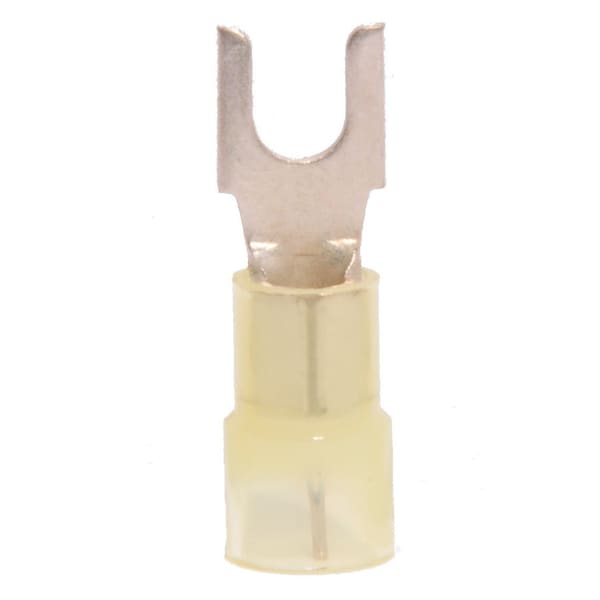 Fork Terminal, #8 Stud Size, 10 AWG, 600 V, Nylon Insulated, 500 PK
