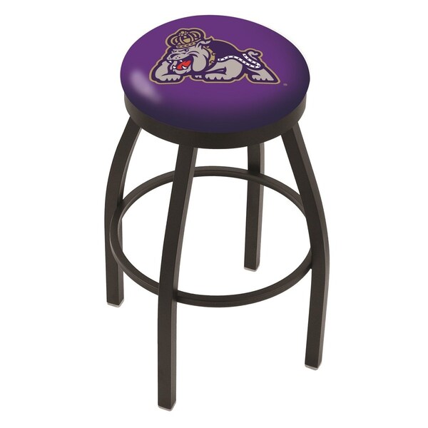 25" Blk Wrinkle James Madison Swivel Bar Stool, Accent Ring