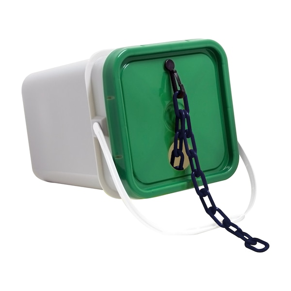 2" x 120' Cobalt Blue Heavy Duty Plastic Safety Chain - Pail
