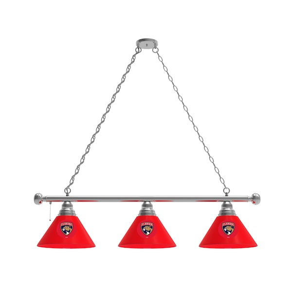Florida Panthers 3 Shade Billiard Light, Chrome Fixture