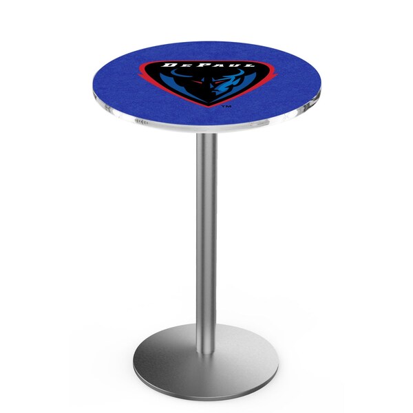 42" Stainless Steel DePaul Pub Table, 36" dia. Top