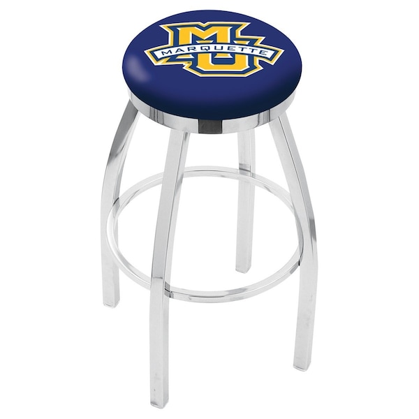 25" Chrome Marquette Swivel Bar Stool, Accent Ring