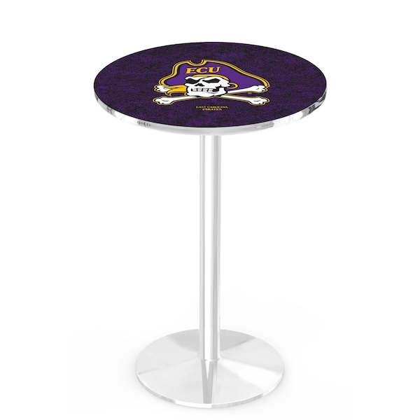 42" Chrome East Carolina Pub Table, 36" dia. Top