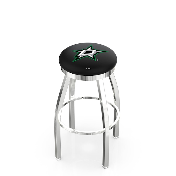 25" Chrome Dallas Stars Swivel Bar Stool, Accent Ring
