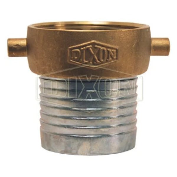 King Short Shank Suction Coupling with Brass Nut, 6 in Nominal, Female NPSM End Style, 7 in L, Dome