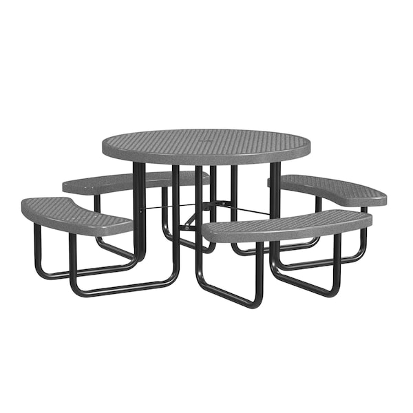 Round Portable Picnic Table, Granite, 46 in L