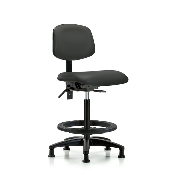 High Bench Chair Desk Chair, Fabric, Tilt AA Glides, Bur, No Arms, 26" to 35" Height, Fabric, Charcoal