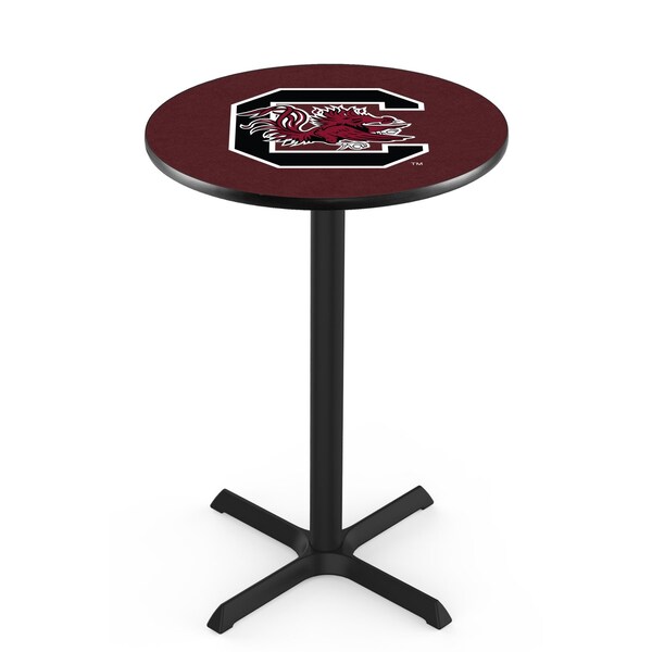 42" Blk Wrinkle South Carolina Pub Table, 36" dia. Top