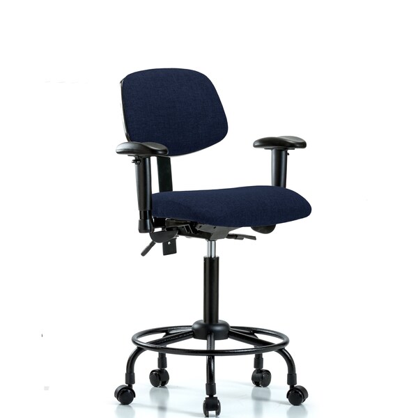 Chair, Fab, Med Bench, RT Tilt AA Cast, Nav, 6-Way Adjustable, 24" to 31" Height, Dark Blue