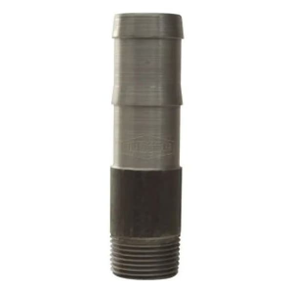 King Round Nipple, 1 x 1-1/4 in Nominal, MNPT x Hose, Steel, Unplated, Domestic