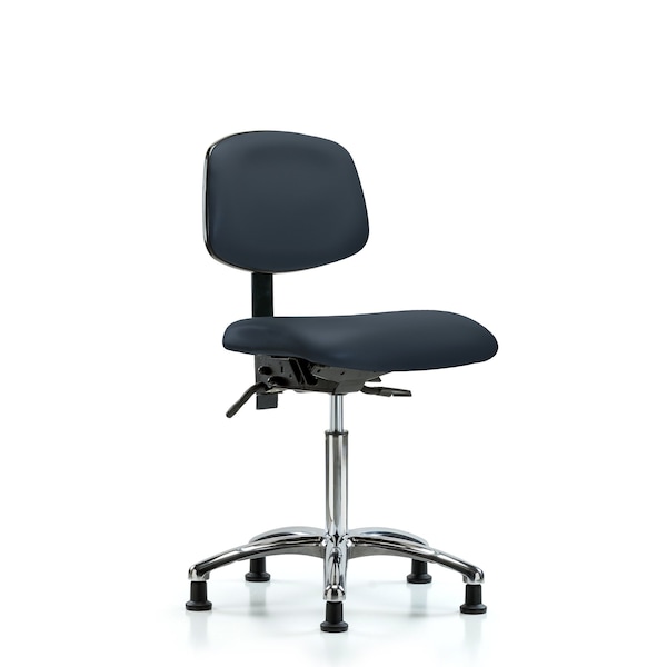 Chair, Vin, Med Bench, Chr Tilt Glides, Nav, No Arms, 22" to 29" Height, Imperial Blue