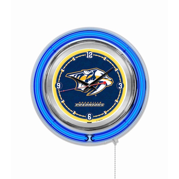 Nashville Predators Double Neon 15" Clock, NHL