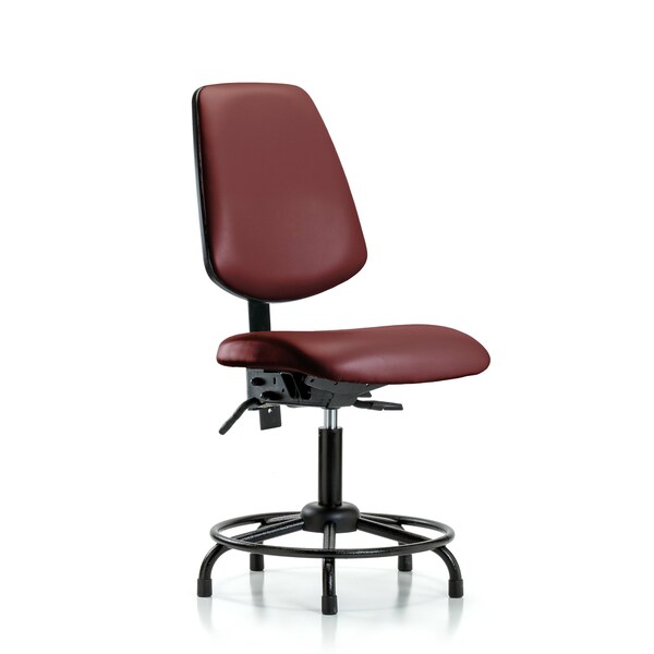 Vinyl Chair, Desk, Round Tube Base, Med Back, Tilt, Glides, Borscht