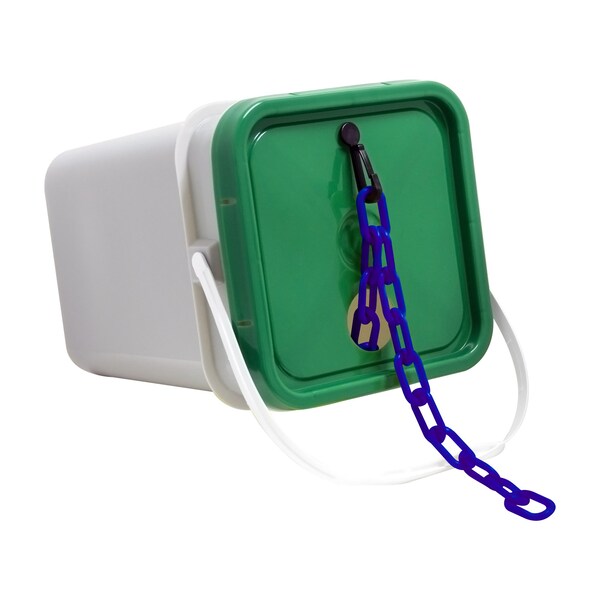 2" x 160' Traffic Blue Plastic Safety Chain - Pail