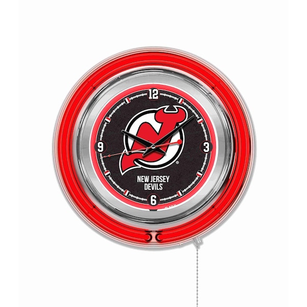 New Jersey Devils Double Neon 15" Clock, NHL