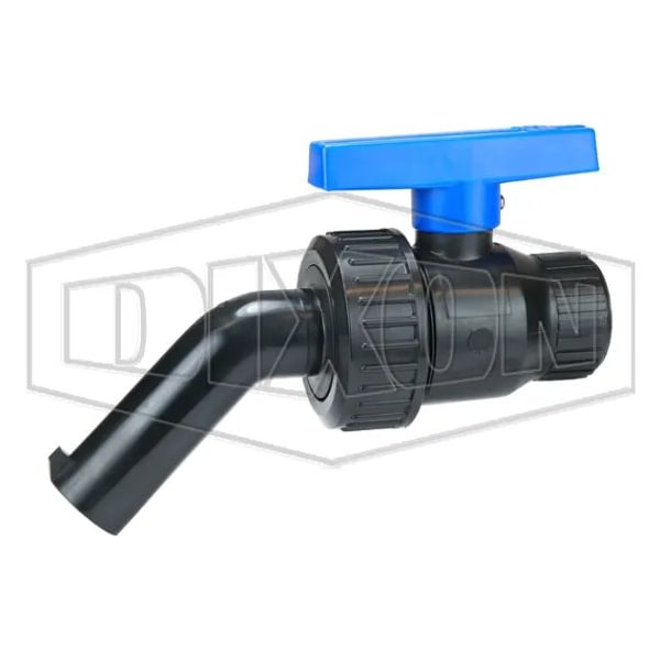 Single Union Ball Valve, 1 in Nominal, FNPT x Nozzle End Style, Full Port, PTFE Ball Seat/EPDM O-Rin