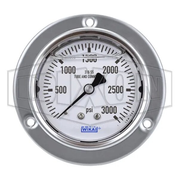 Panel Builder Gauge, 0 to 3000 psi, 1/4 in Connection, 2-1/2 in Dial, +/- 2-1-2 %, Glycerin Liquid F