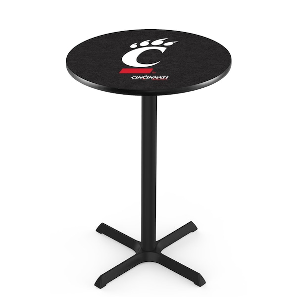 42" Blk Wrinkle Cincinnati Pub Table, 36" dia. Top