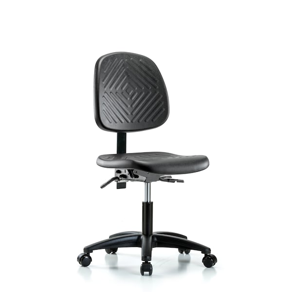 Desk Chair Desk Chair, Med, Poly, Bk, Casters, No Arms, 17" to 22" Height, Black; Blue