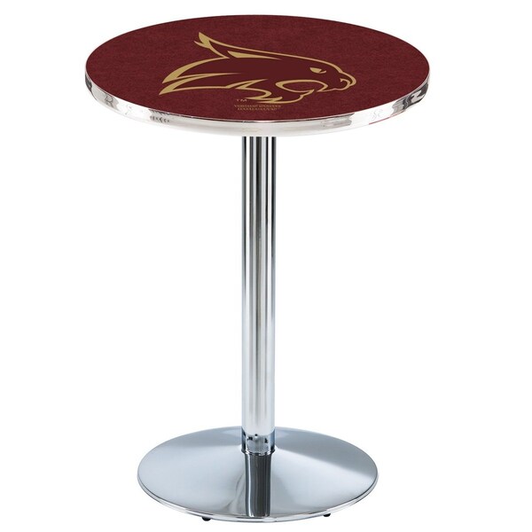42" Chrome Texas State Pub Table, 36" dia. Top