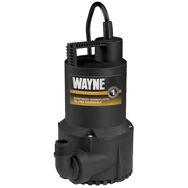WAYNE RUP160 Portable, Submersible Utility Pump, 120 V, 2.5 A, 1-1/4 in Outlet, 3100 gph