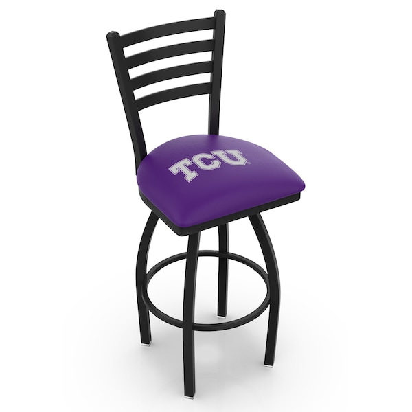 25" Blk Wrinkle TCU Swivel Bar Stool, Ladder Back